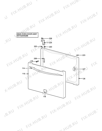 Взрыв-схема плиты (духовки) Parkinson Cowan CAL305BL2 - Схема узла H10 Main Oven Door (large)